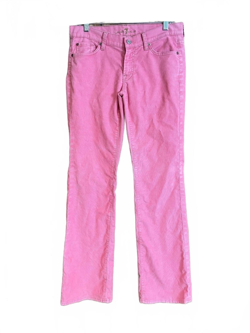 7 For All Mankind pink corduroy flare pants 30